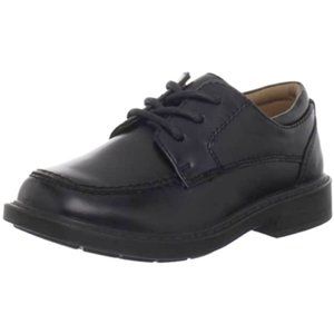 NEW Hush Puppies Kid Carleton Oxford Black Lace Up Square Toe Comfort Dress Shoe